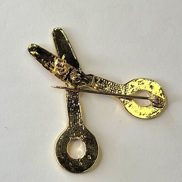 Gold Tone Scissors Brooch - Picture 7 of 11